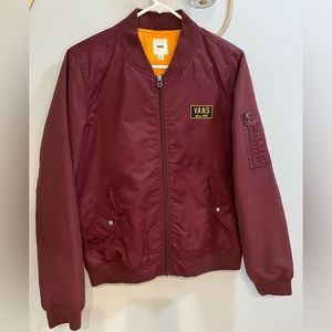 Burgundy Vans Bomber Jacket Unisex